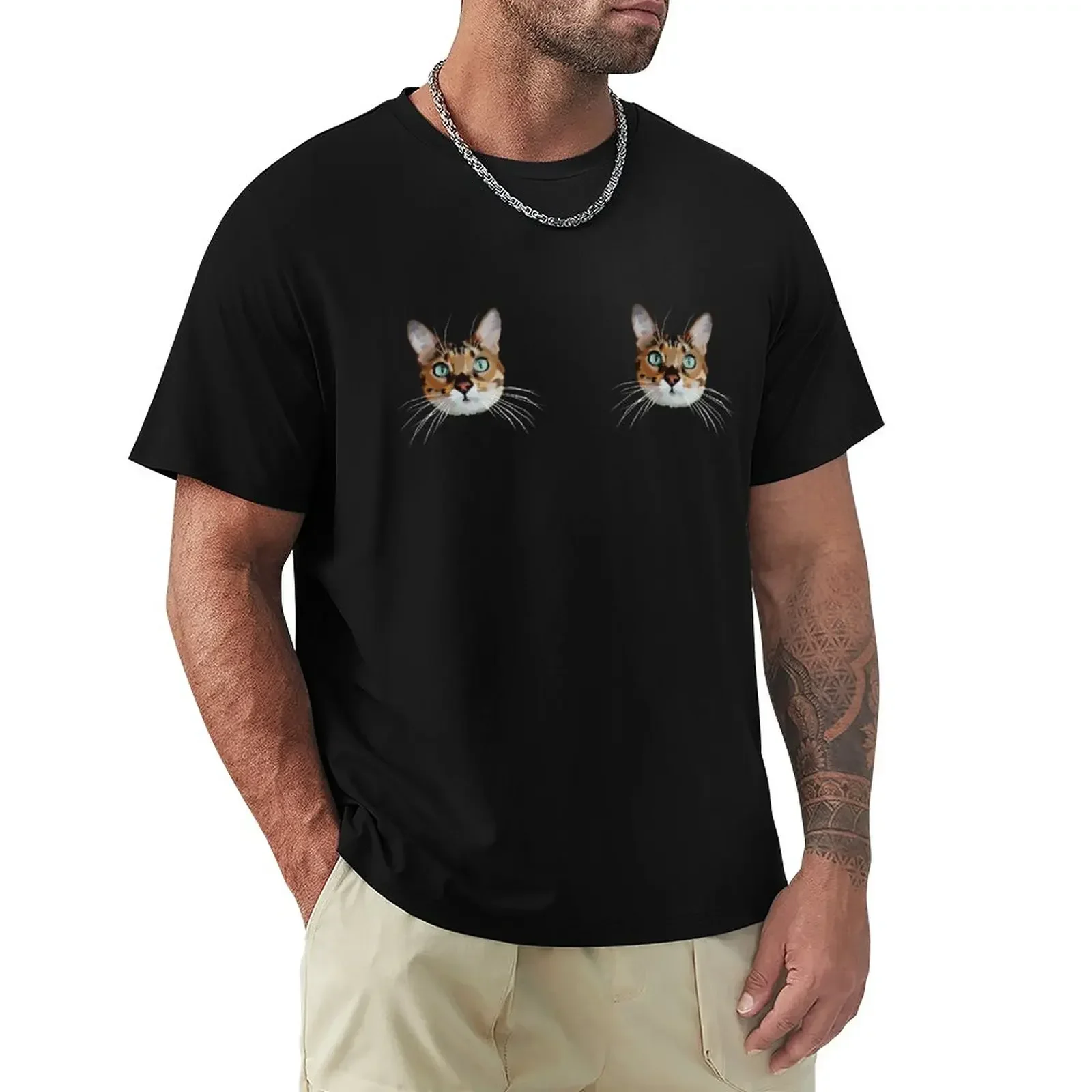 Bengal Cat Face Women T-shirt T-Shirt customs aesthetic clothes T-shirts for men cotton