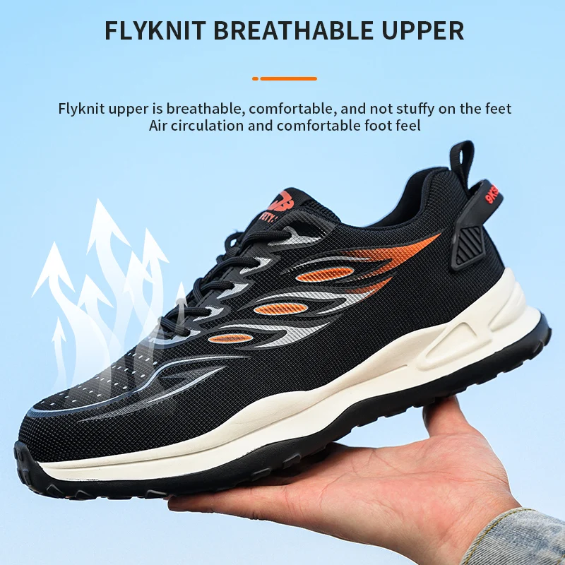 Lynjacye Summer Breathable Unisex Safety Shoes For Work Safety Boots Breathable Steel Toe Puncture Proof Sport Work Sneakers