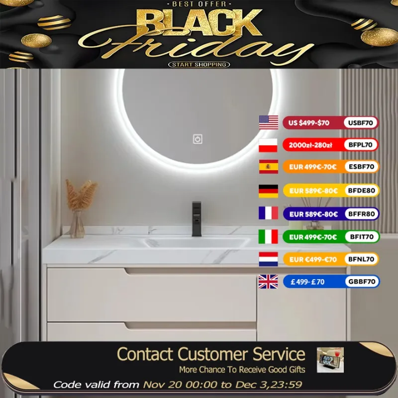 

Light Led Bathroom Cabinet Drawers Nordic Wooden Toilet Storage Bathroom Vanitymirror Luxury Wood Meuble Salle De Bain Furniture