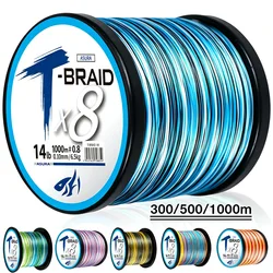 ThornsLine X8, línea de pesca trenzada mejorada, línea de PE multifilamento de 8 hebras súper fuerte, línea trenzada de 300-1000M, todo para peces y carpa
