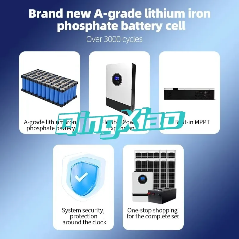 1-12Kw Hybrid Solar Inverter With Mppt Charge Controller Off Grid Pure Sine Wave For Home Solar Power System Display Smart