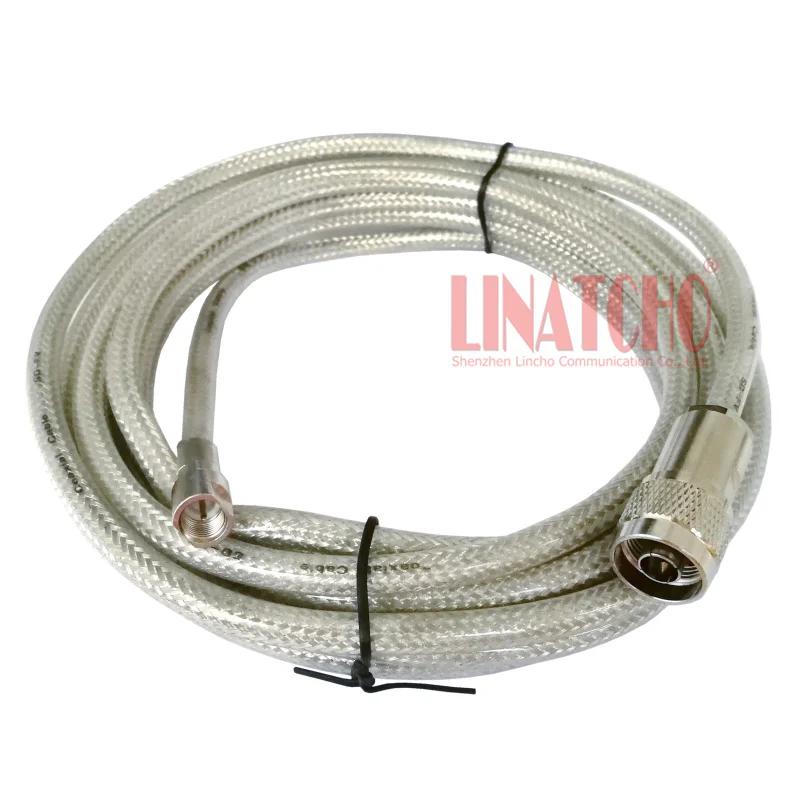 LINATCHO 5 Meters SC-5MS 5D-FV Antenna Coaxial Cable N Male Connector FT-7800 FT-7900 Mobile Car Radio