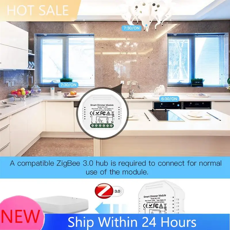 ~ 【EN Stock】 Módulo de interruptor de cortina Zigbee Smart 1 vía de atenuación remota controlada por aplicación por voz Compatible con Alexa Google Home