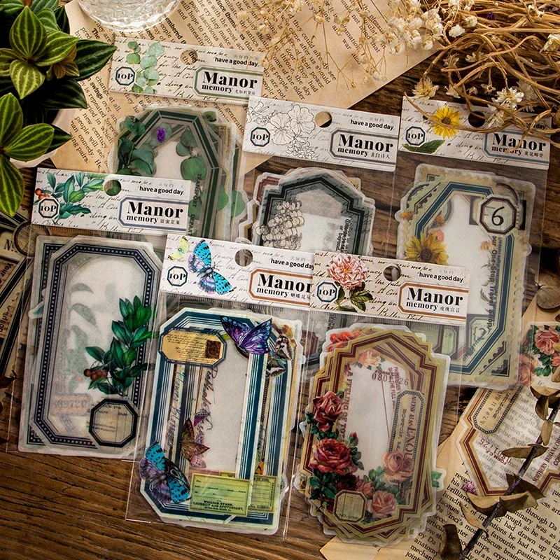 Journamm 10pcs/pack Creative Collage Sticker for Junk Journal DIY Scrapbooking Aesthetics Stationery Frame Decor Craft Stickers