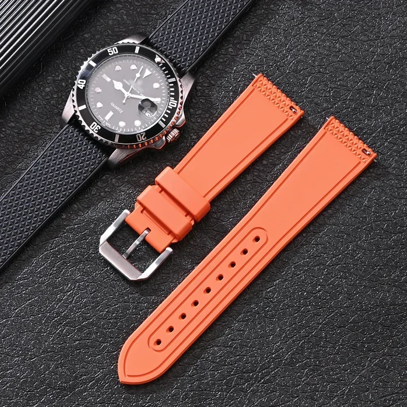2025fkm strap20mm22mmwaterproof fluoro borracha pulseira de relógio de liberação rápida para omega seikofor rolex água fantasma pulseira acessórios