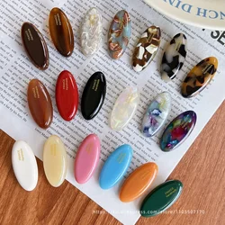 Korean blogger Fever's oval small hair clip with French style bangs clip and duckbill clip on the side Versatile temperament