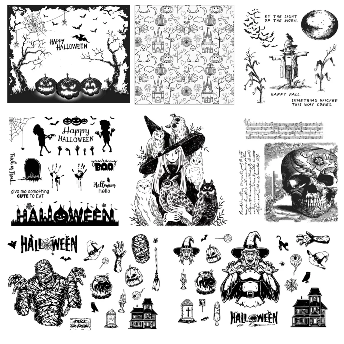 1pc Halloween klare Silikons tempel für DIY-Karten machen/Fotoalbum/Scrap booking Handwerk, Mal werkzeuge für Bastler & Künstler