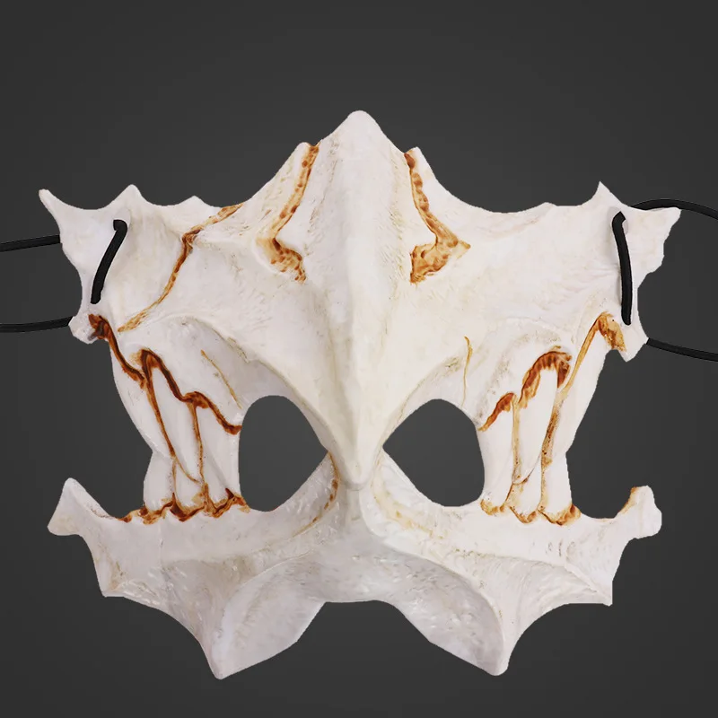 Animal Skull Mask Costume nero/bianco Half-Face Horror Cosplay puntelli accessori per abiti da festa per donne e uomini