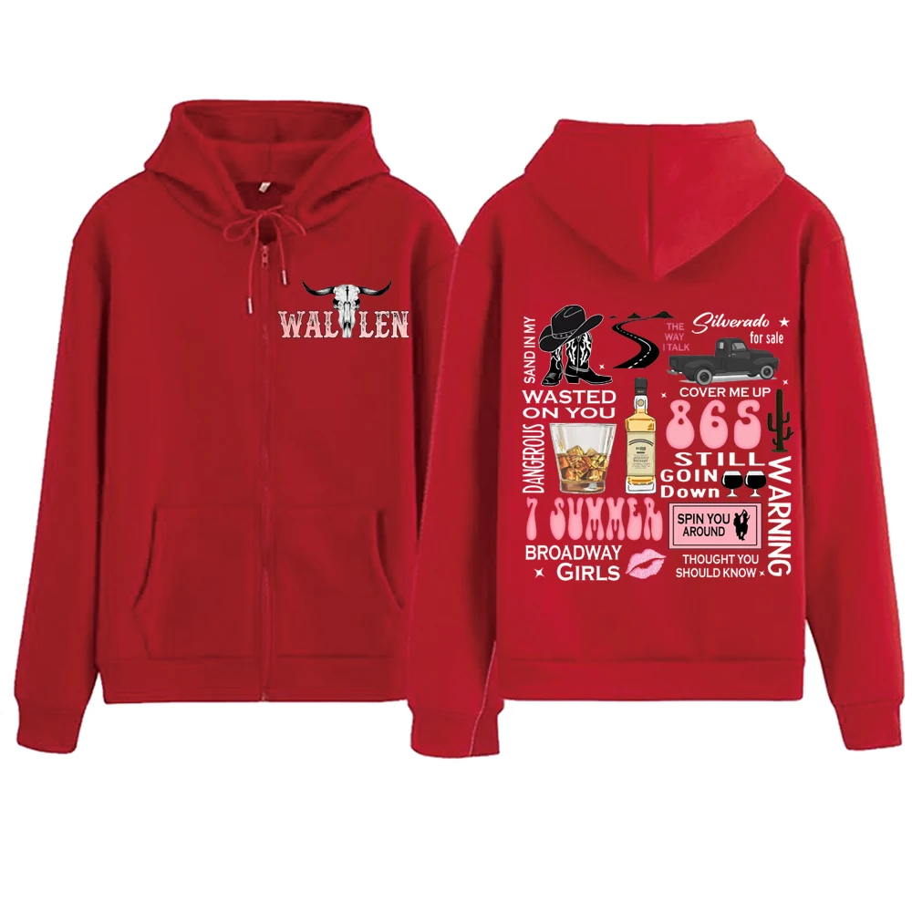 Sudadera con capucha con cremallera de Morgan Wallen, Jersey Harajuku, Tops de música Popular