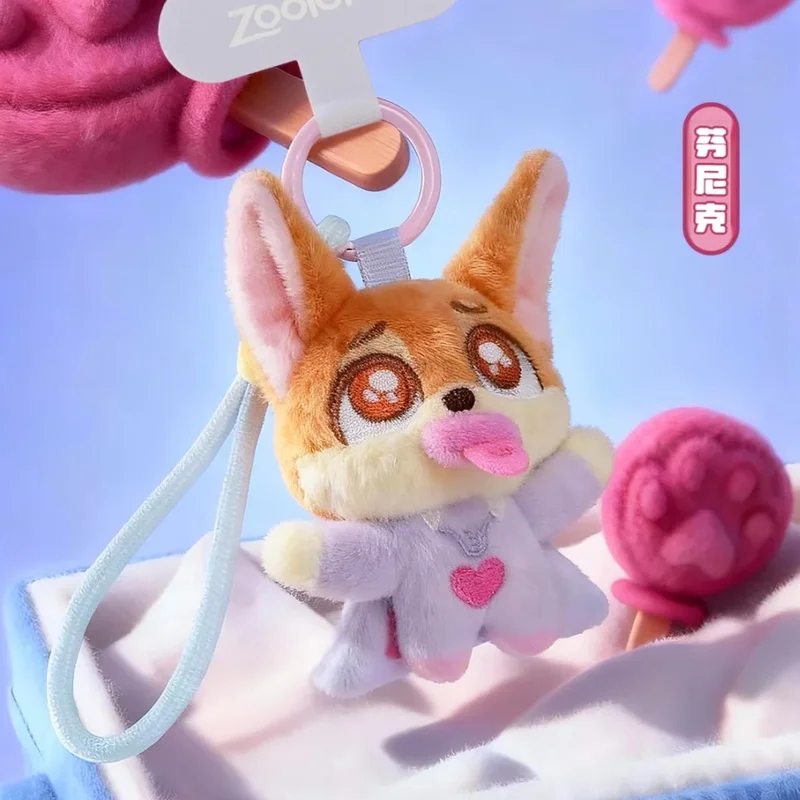 뉴 52토이즈 주토피아2 귀여운 친구들 모임 시리즈 플러시 모바일 폰 스트랩 블라인드 박스 애니메이션 주변 상품 닉 주디 경찰 레오파드