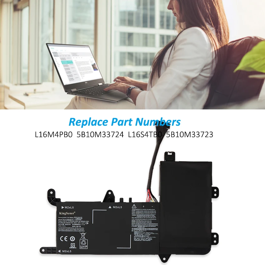 KingSener L16M4PB0 Laptop Battery For Lenovo Legion Y720-15IKB Series 80Y40003CD 5B10M33724 L16S4TB0 5B10M33723 15.36V 60WH
