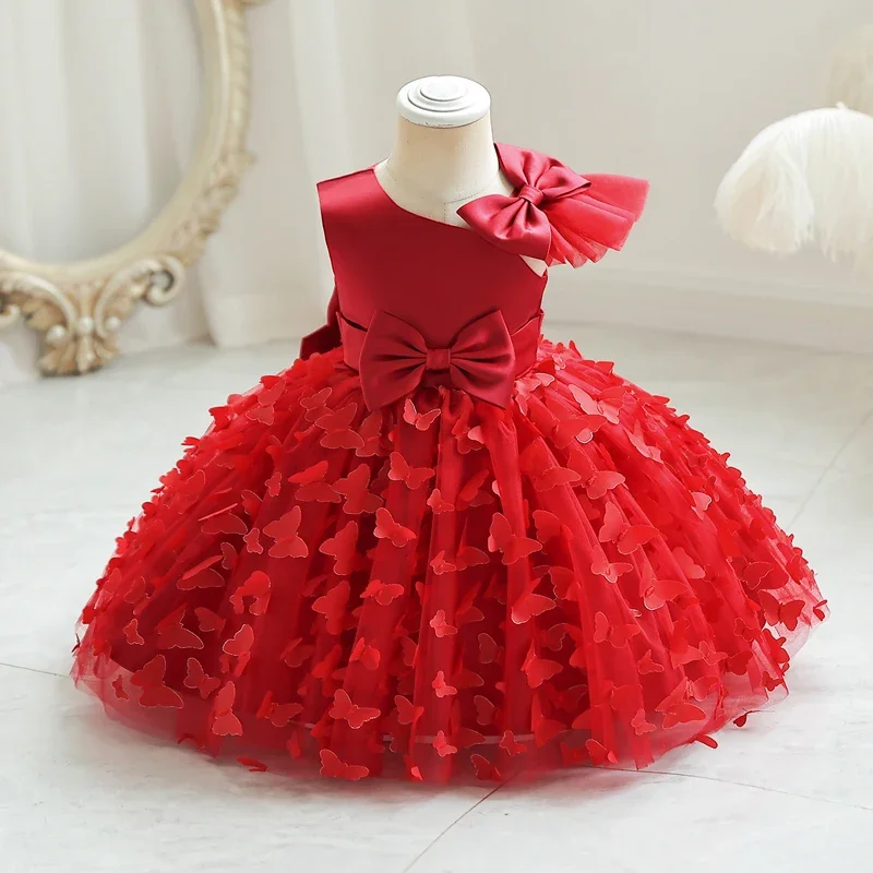 DovearkGirl's dress Little child's mesh gauze pommel skirt Dinner dress Sleeveless Princess skirt Purple M133