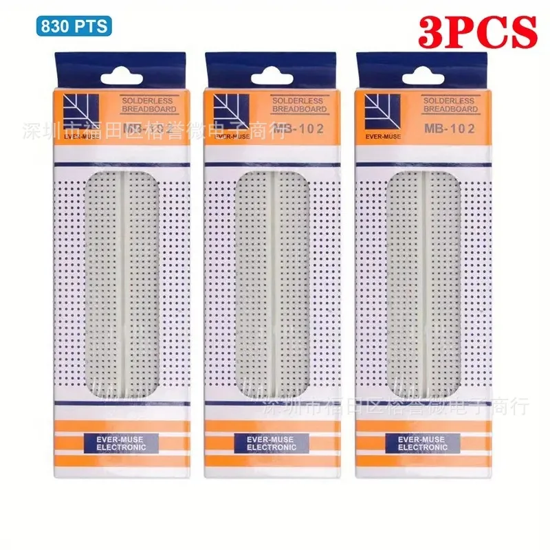 3PCS Bread Board Suit MB-102 830Hole Bread Board 400Hole Bread Board Splicing Solderless Bread Board