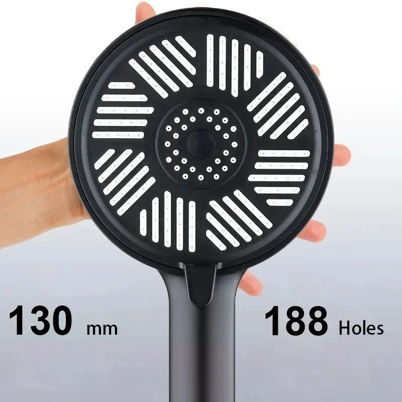 13CM Big Panel Large Flow Shower Head High Pressure Rainfall Shower Water Saving 3 Modes Adjustable Shower Bathroom Accessories