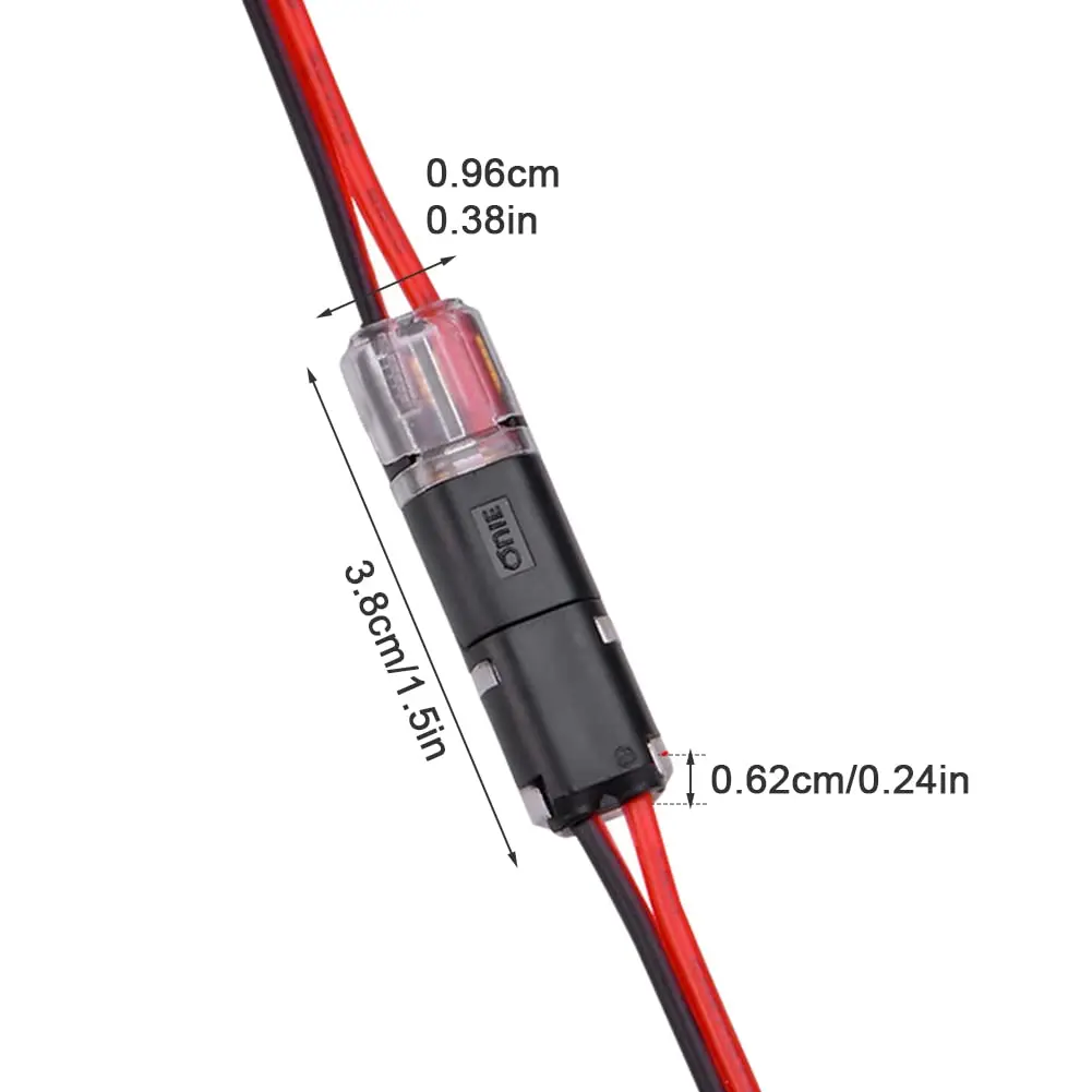 10/20pcs 2 Pin 2 Way Universal Compact Wire Terminals, No Wire-Stripping Required, Toolless Spring Wire Connectors