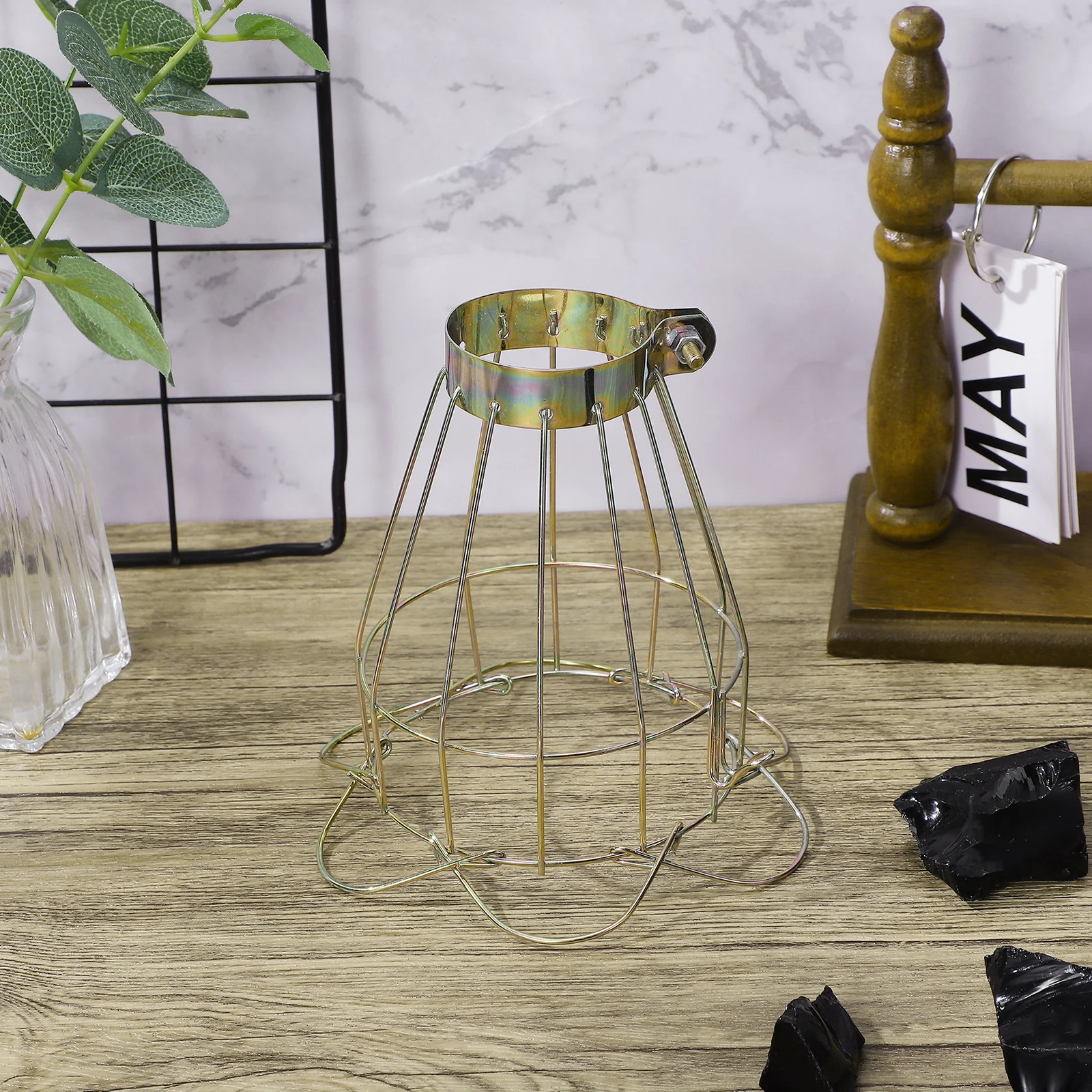 

6Pcs Vintage Birdcage Lantern Sturdy Steel Bulb Cover Hanging Light Cage Industrial Pendant Decor for Bar Study Room