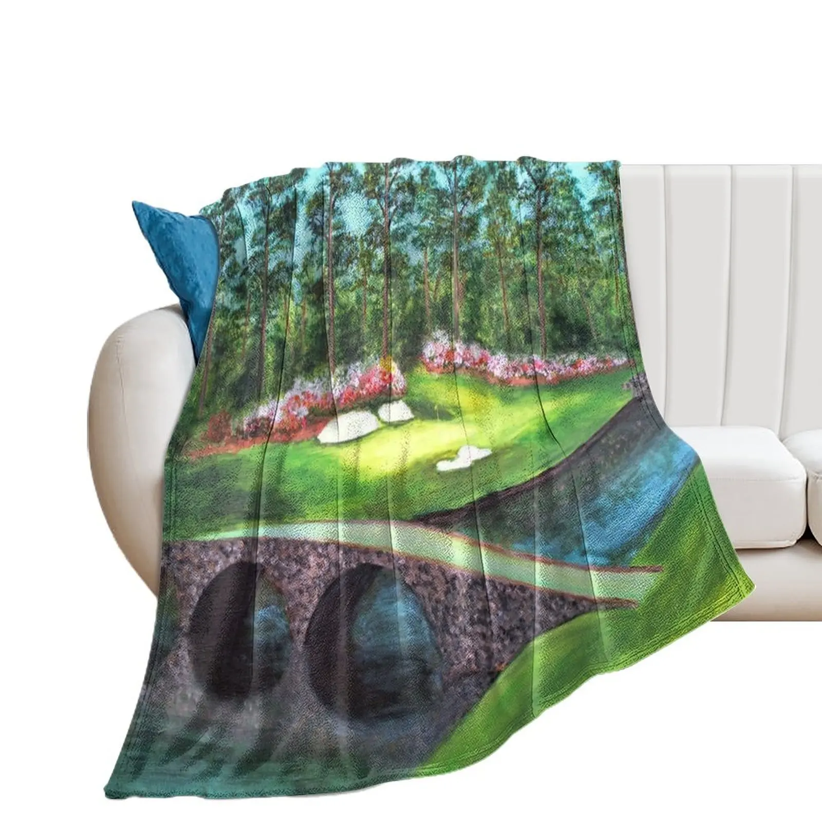 12th Hole At Augusta National Golden Bell Throw Blanket christmas decoration Multi-Purpose Winter beds Cute Plaid Blankets