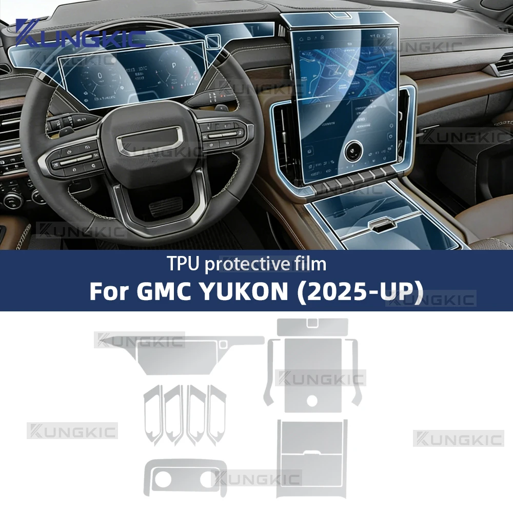 

For GMC YUKON 2025-UP Interior Film TPU Anti-scratch Protection Central Navigation Screen Gear Shift Panel Dashboard Sticker