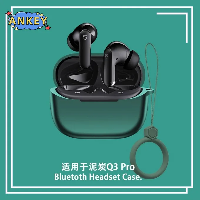 for SoundPeats Q3 Pro Case Protective Earphone Cover Ring Anti-fall Soft Silicone Wireless Bluetooth Earbuds Shell Carrying