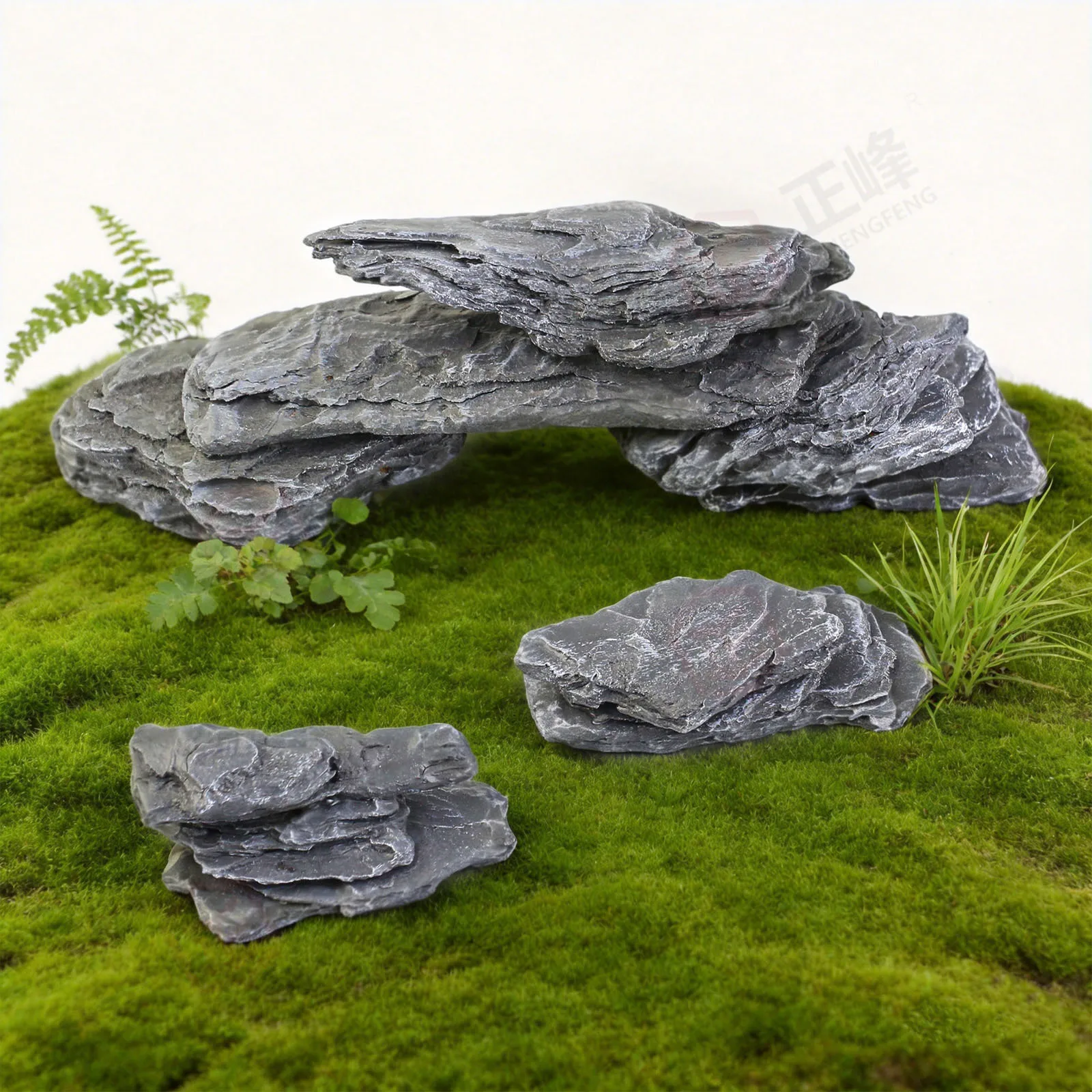 Simulated Slate Rockery Stone Rock Diorama Mountain Cliff Scenery For HO N 1/35 Scale Railway Garden Miniature Scene Making