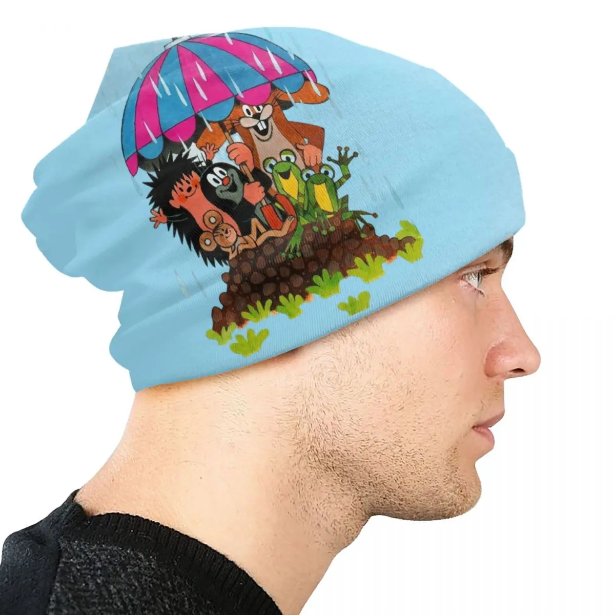 للجنسين بونيه الدافئة الحياكة قبعة Krtek Krtecek التشيكية ليتل الخلد كول بيني قبعات الكبار الكرتون أنيما قبعات صغيرة قبعة تزلج #4