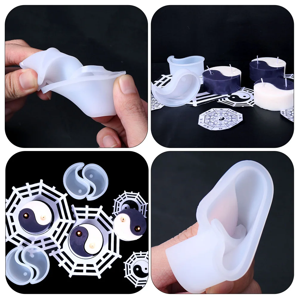 

2Pcs DIY Molds Silicone 3D Tai Chi Mold for Craft Making Scented Candles Soap Casting Desktop Ornament Supplies