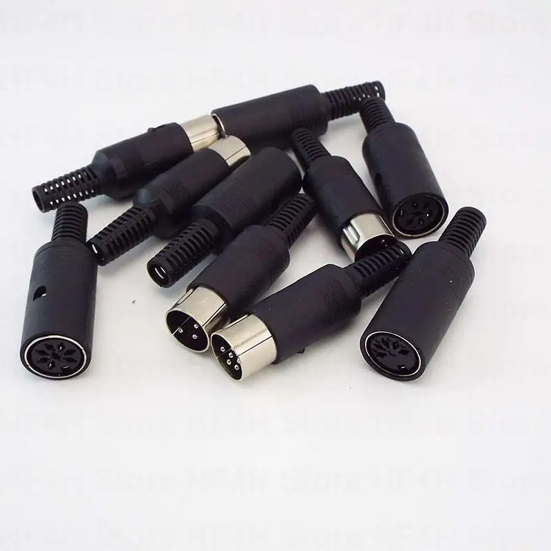 1pair 3Pin 4Pin 5Pin 6Pin 7 Pin 8 Pin DIN Male Female Plug Jack with Plastic Handle Keyboard Cable Connector Adapter B4