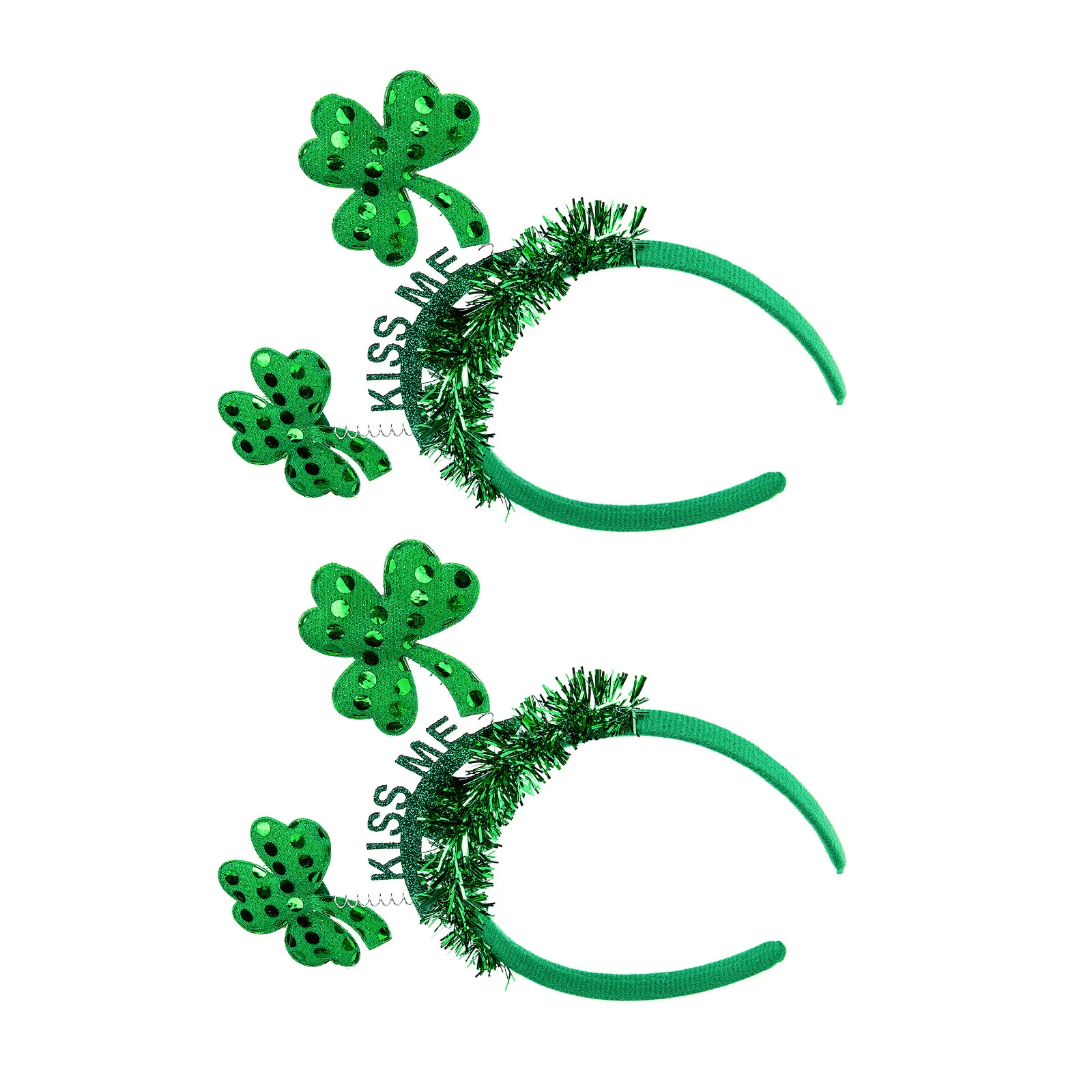 

2Pcs Clover Headbands St Patrick's Day Party Hair Hoops Green Headdress Festival Shamrock Accessories Clover Headband
