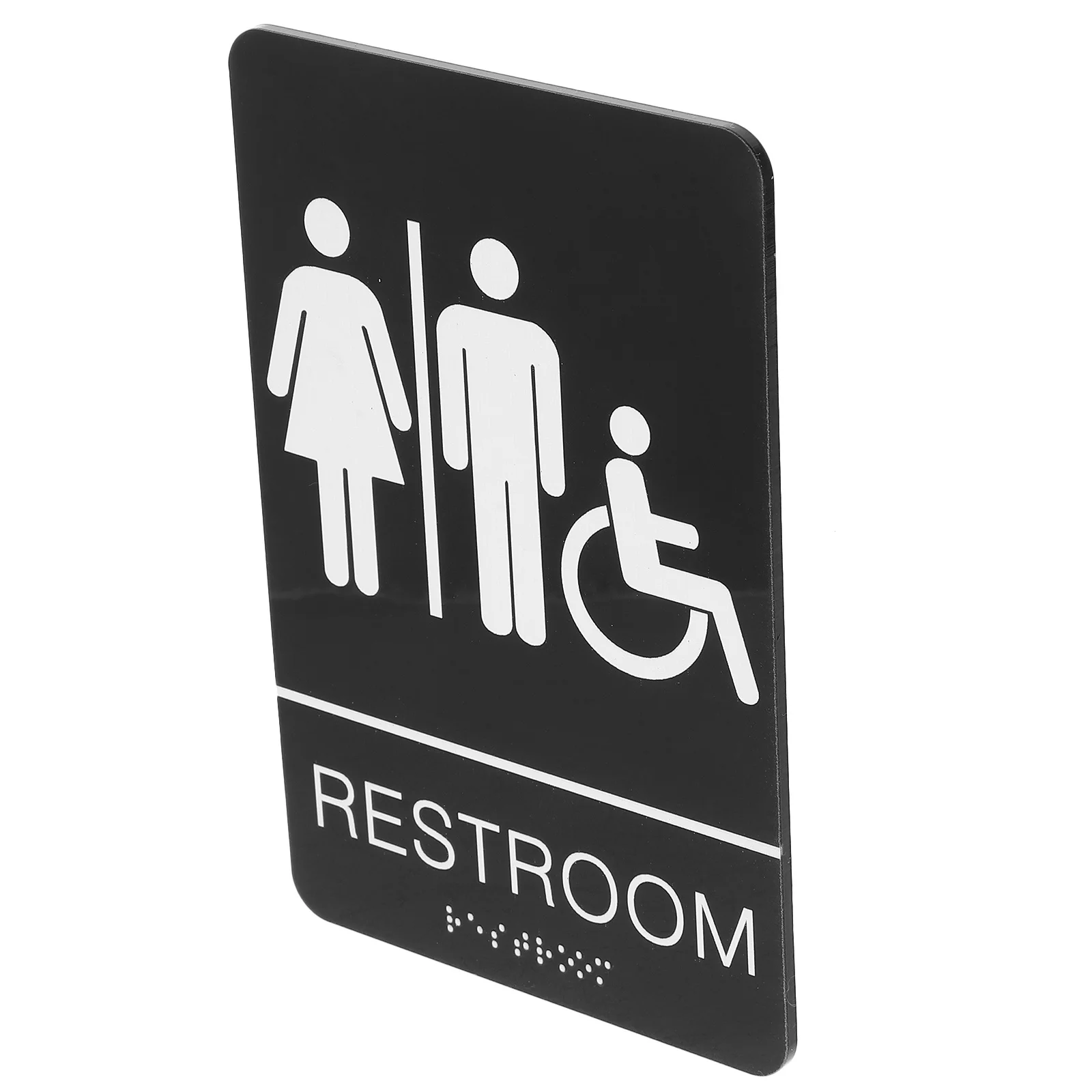 

Self-Adhesive Restroom Sign Acrylic Unisex Toilet Signboard Braille Design for Business Bathroom Walls Doors Corridor Facilities