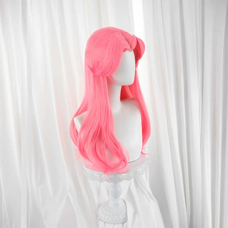 ROLECOS Game LOL Faerie Court Lux Cosplay Wig 60cm Pink Color Women Wigs Heat Resistant Synthetic Hair