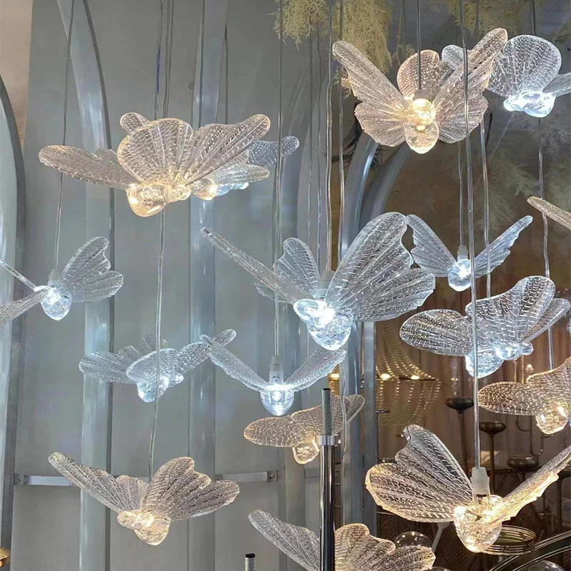 

Wedding creative chandelier luminous acrylic butterfly chandelier string wedding ceiling decoration festival arrangement props