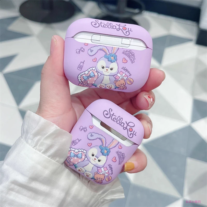 Disney Cute Stellalou Rabbit AirPods Pro/Pro 2 Protective Case For Apple Aripods 1/2/3 Generation Bluetooth Headphone Soft Case