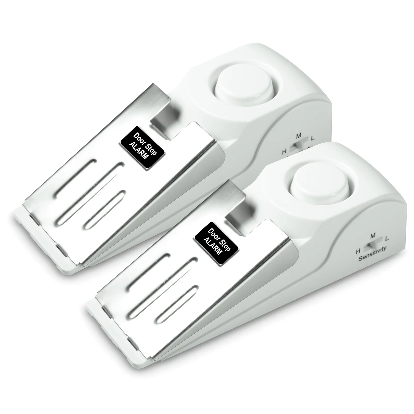 

2pcs Portable Door Stopper Door Stop Alarm with 120dB Siren Security Alarm for Home Hotel Door Wedge Alarm 3 Levels Sensitivity