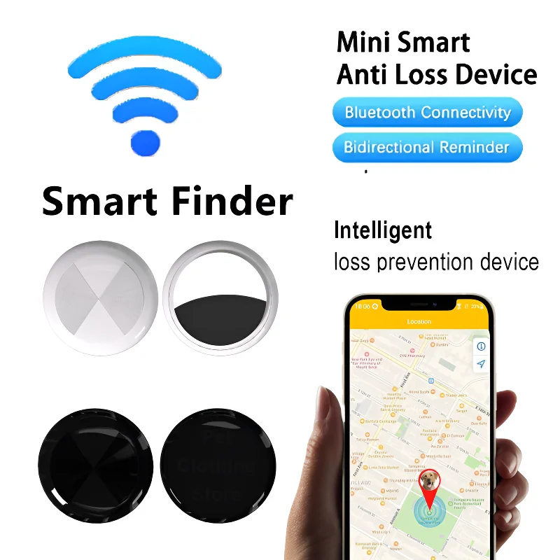 Pet Smart Finder Tracker Key Finder Phone Airtag APP Search With Alarm Real-time Location Children Positioning Smart Pet Locator