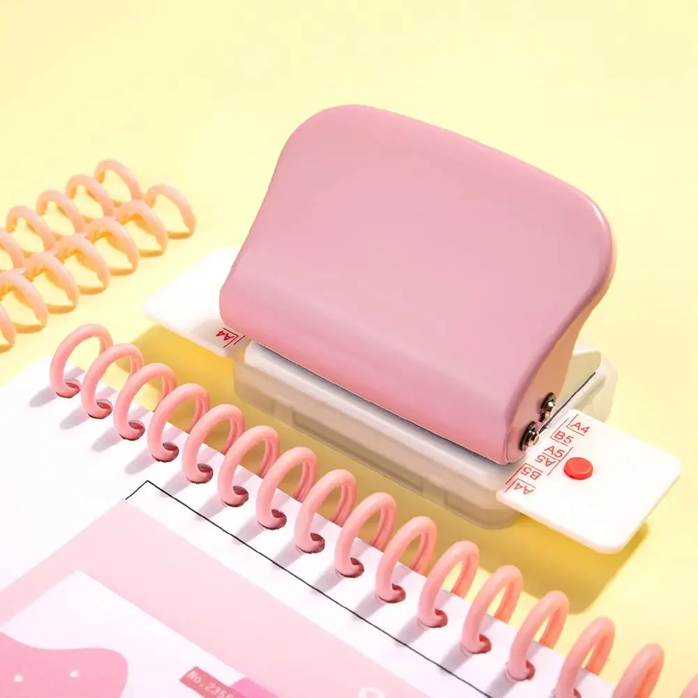 6-Hole Paper Punch Desktop Handheld Metal Hole Puncher 10 Sheet Capacity 6mm for A4 A5 B5 Notebook Scrapbook