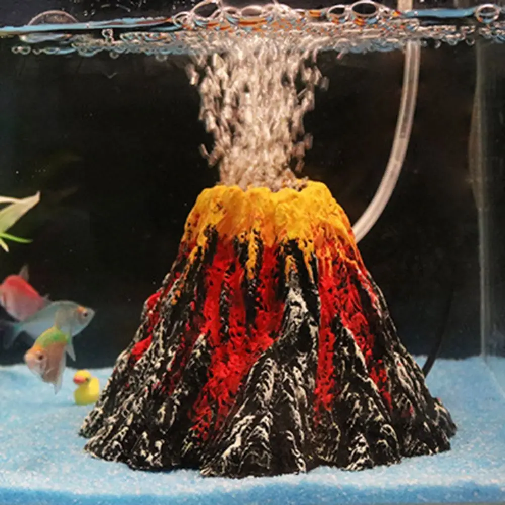 8.5*5.5cm Simulation Volcano Ornaments Creative Air Stone Micro-landscape High Quality Fish Tank Decor