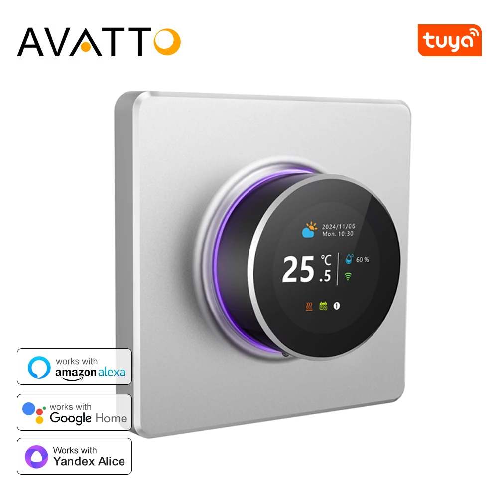 

AVATTO Tuya Wi-Fi умная ручка термостат электрический отопление водяной газовый котел умный регулятор температуры для Alexa Google Home