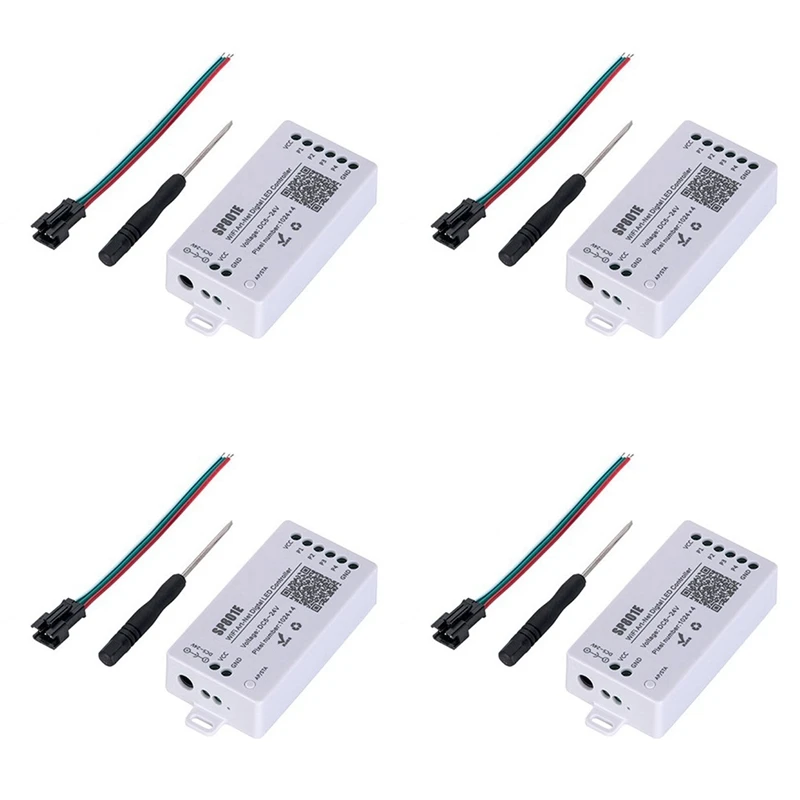 

HOT! 4X SP801E Wifi Art-Net LED Controller LED Matrix Panel Module WS2812B WS2811 Light Strip Wireless Control DC5-24V