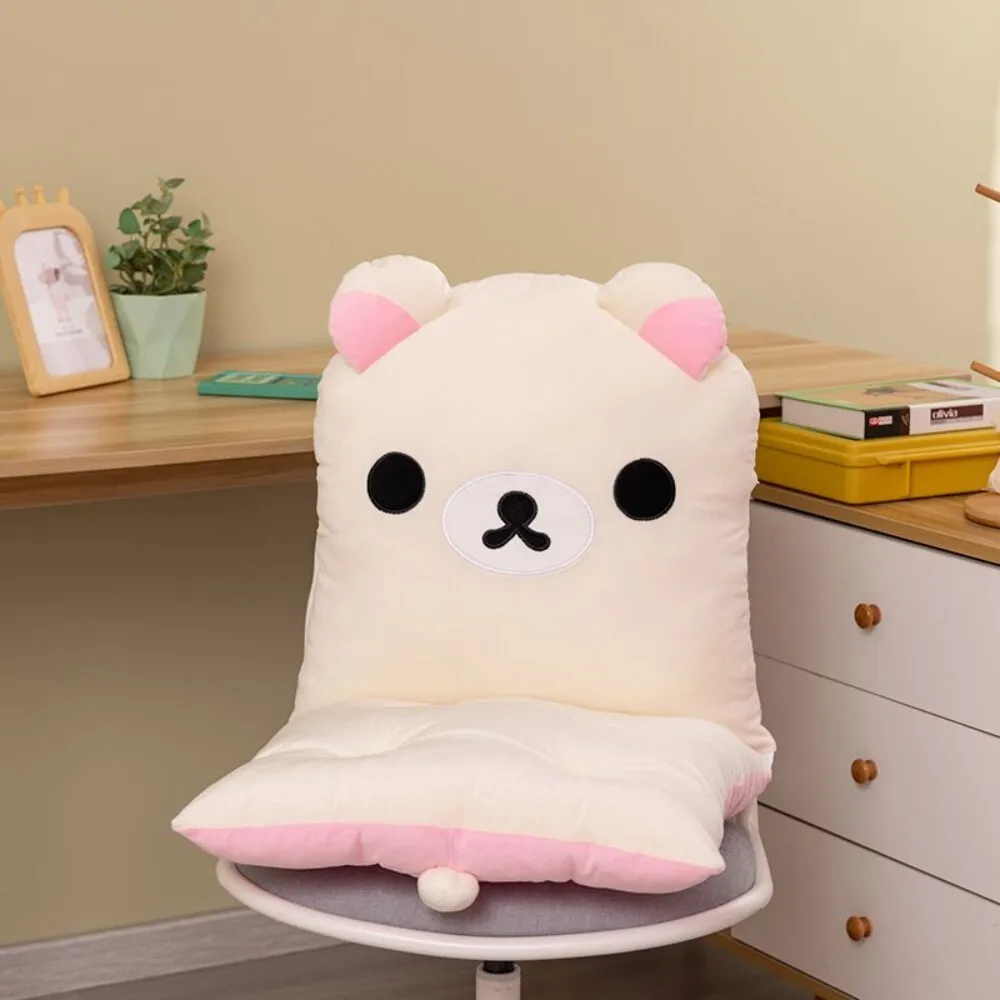 

Rilakkuma Inspired Plush Bear Cushion Backrest Pillow for Dorm Office Chair Sofa Bed Home Decor Comfort Gift for Friend Family