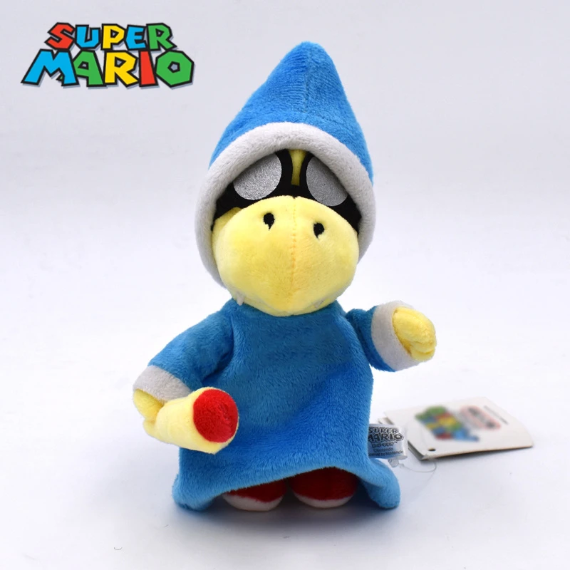 18cm Super Marios Bros Figure Kawaii Koopa Magikoopa Kamek Soft Plush Magic Koopa model Collectible Hobby Brinquedos Kids Gift