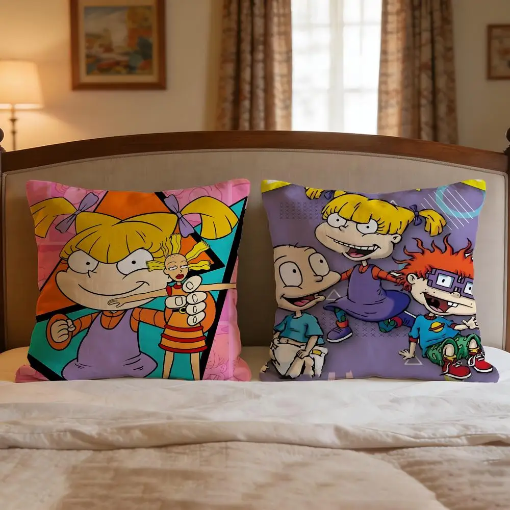 Cartoon Rugrats Cushion Cover 4Pcs Decorative Covers Soft Cushion Case for Sofa Couch Decor 40x40 45x45 Pillowcases