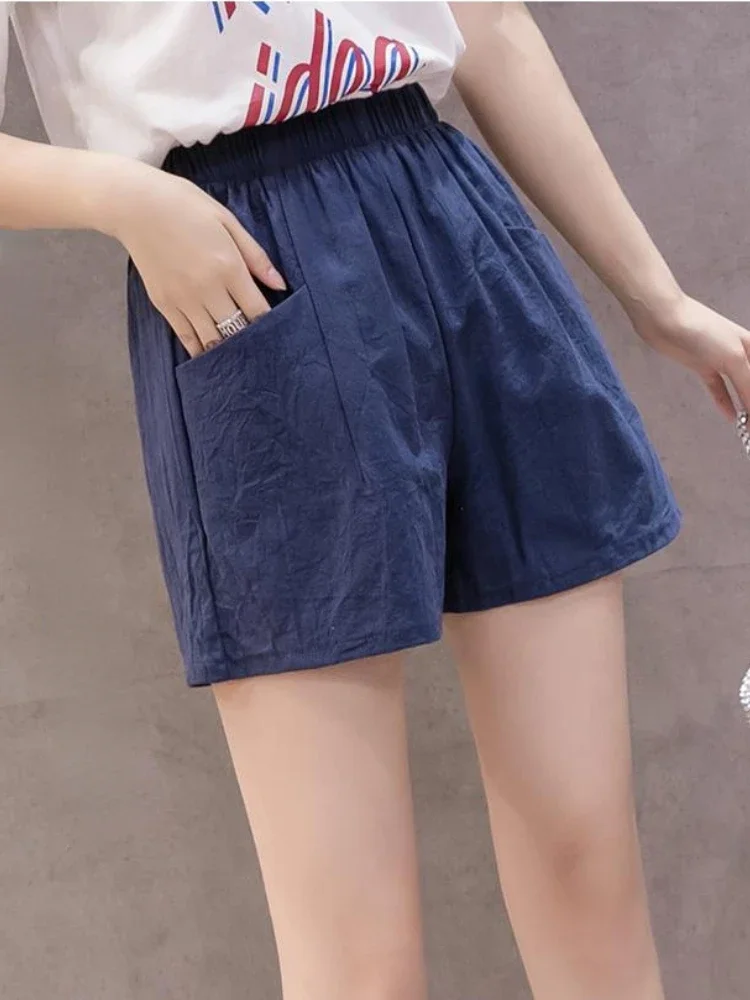 8 Colors Basic Shorts Women Solid Summer Hotsweet Simple Young Leisure Loose Vintage Pockets Harajuku Minimalist Bottoms Popular