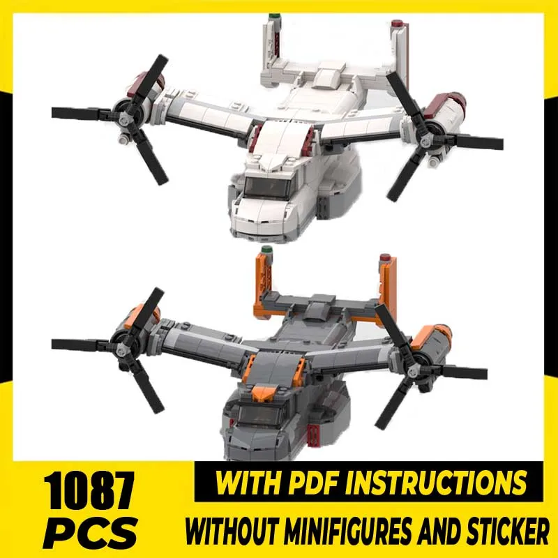 

Aerial Fighter Model Moc Building Blocks Osprey Aircraft Model Technology Bricks Airplane DIY Assembly Holiday Toy Set Gifts