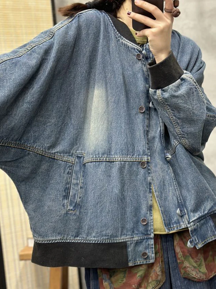 Max LuLu Design 2024 Womens Autumn Fashion Leisure Vintage Denim Coats Classic Loose Punk Jackets British Luxury Patchwork Coats