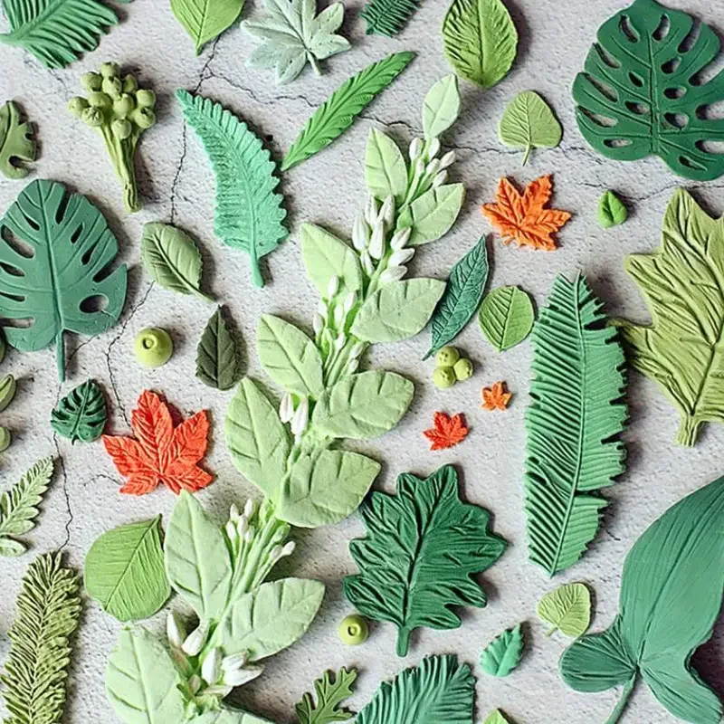 1 Stück 3D-Silikon-Blätterform – vielseitiges DIY-Dekorations- und Werkzeug mit realistischen Blattdesigns, Zubehör für künstlerische und handwerkliche Zwecke – Detail 3