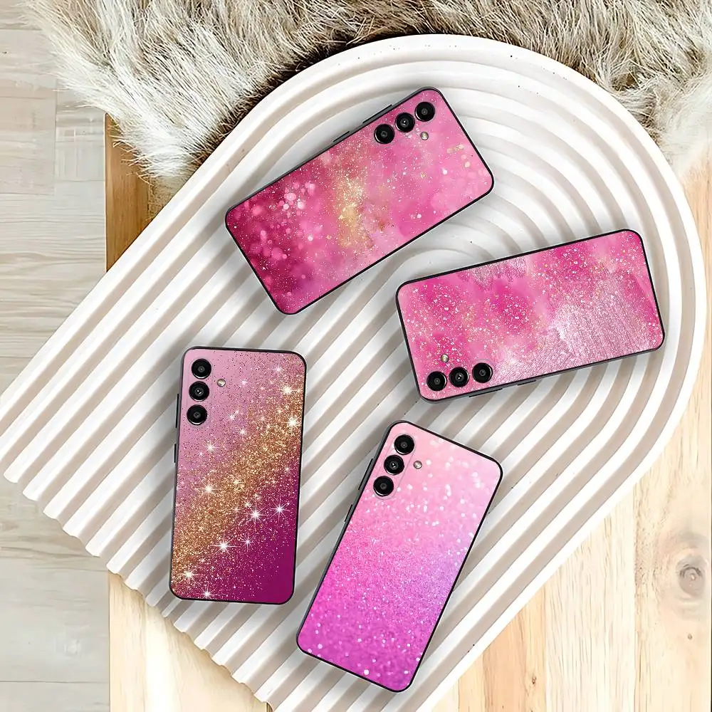 

Dazzling Pink GIRL G-Glitter Phone Case For Samsung A73,72,51,53,52,71,22,5G,Note,J7,8,9 Classic Versatile Black Soft Shell