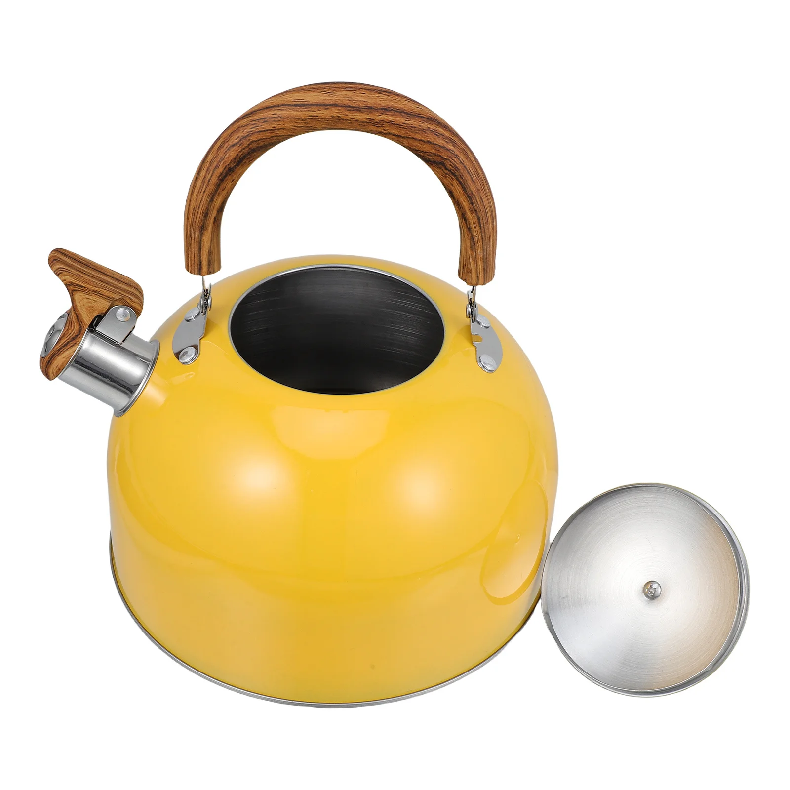 

2.5L Whistling Tea Kettle Stainless Steel Stovetop Flat Bottom Loud Alarm Camping Kettle For Gas Electric Induction Foldable