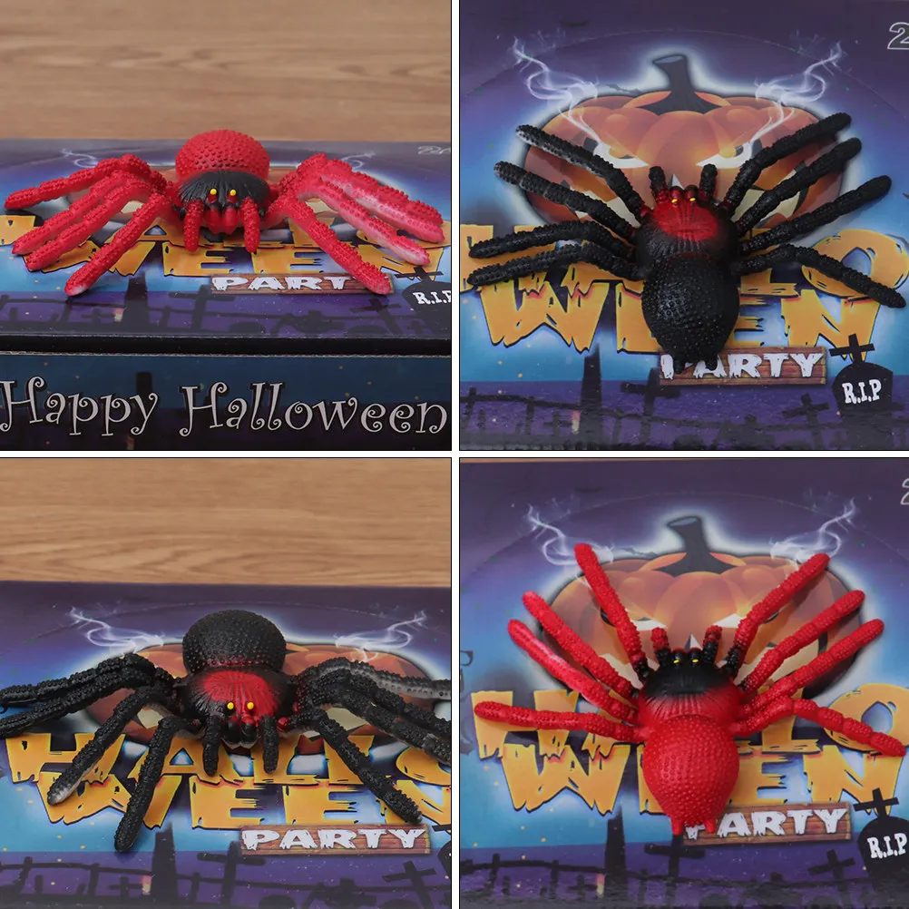 6Pcs Spider Party Plastic Spiders For Room Decor Halloween Simulated Realistic Prank Decorations Horror Props Scene