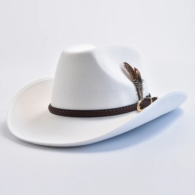 Mężczyźni kobiety w stylu zachodnim filcowe kapelusze fedoras Vintage Gentleman Cowgirl kapelusze jazzowe czapki kościelne z szerokim rondem