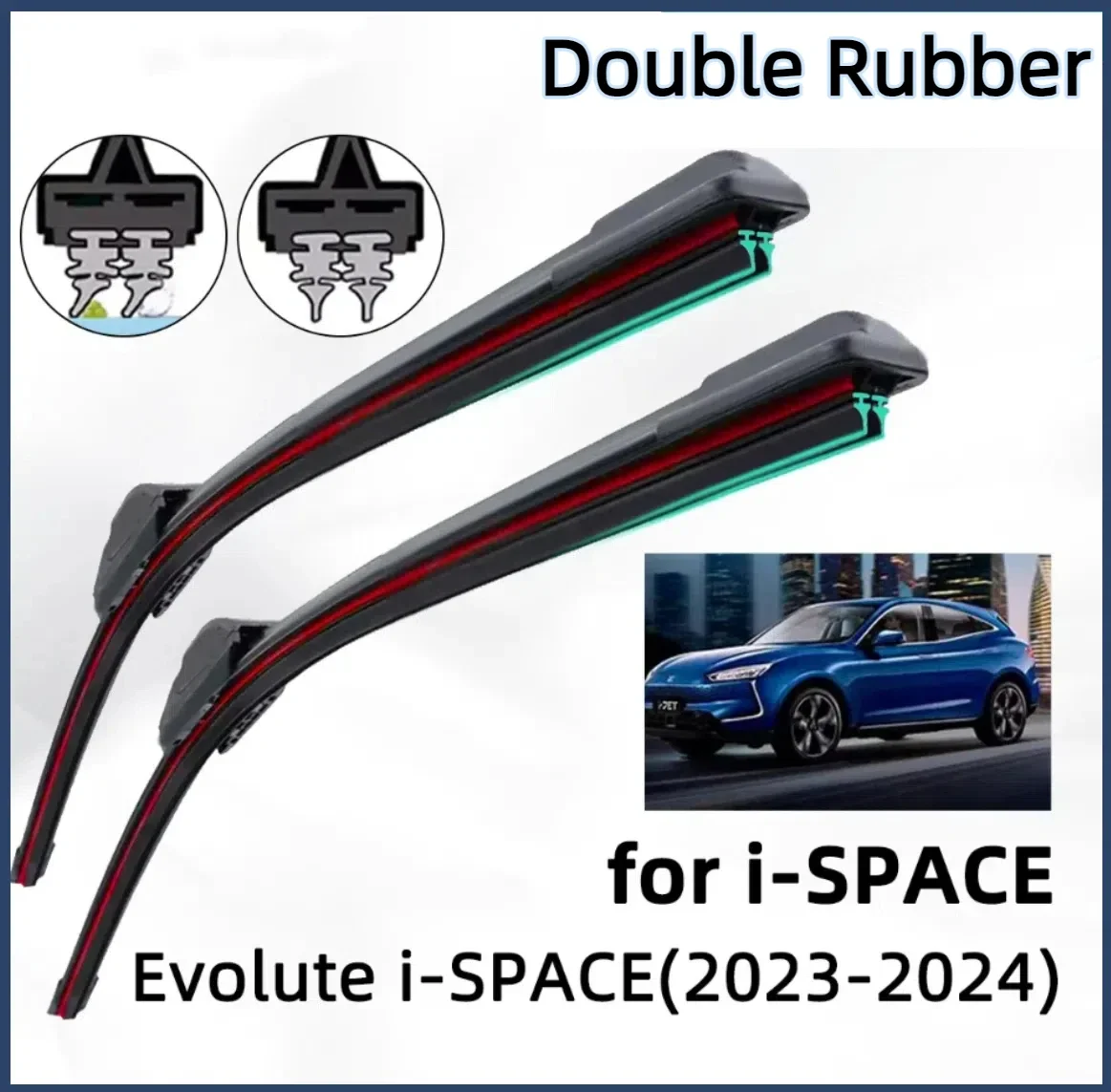 

2PCS 4PCS Car Wiper for Evolute i-SPACE 24" + 18" 2023-2024 Front Rear Wiper Blades Brushes Cutter Accessories